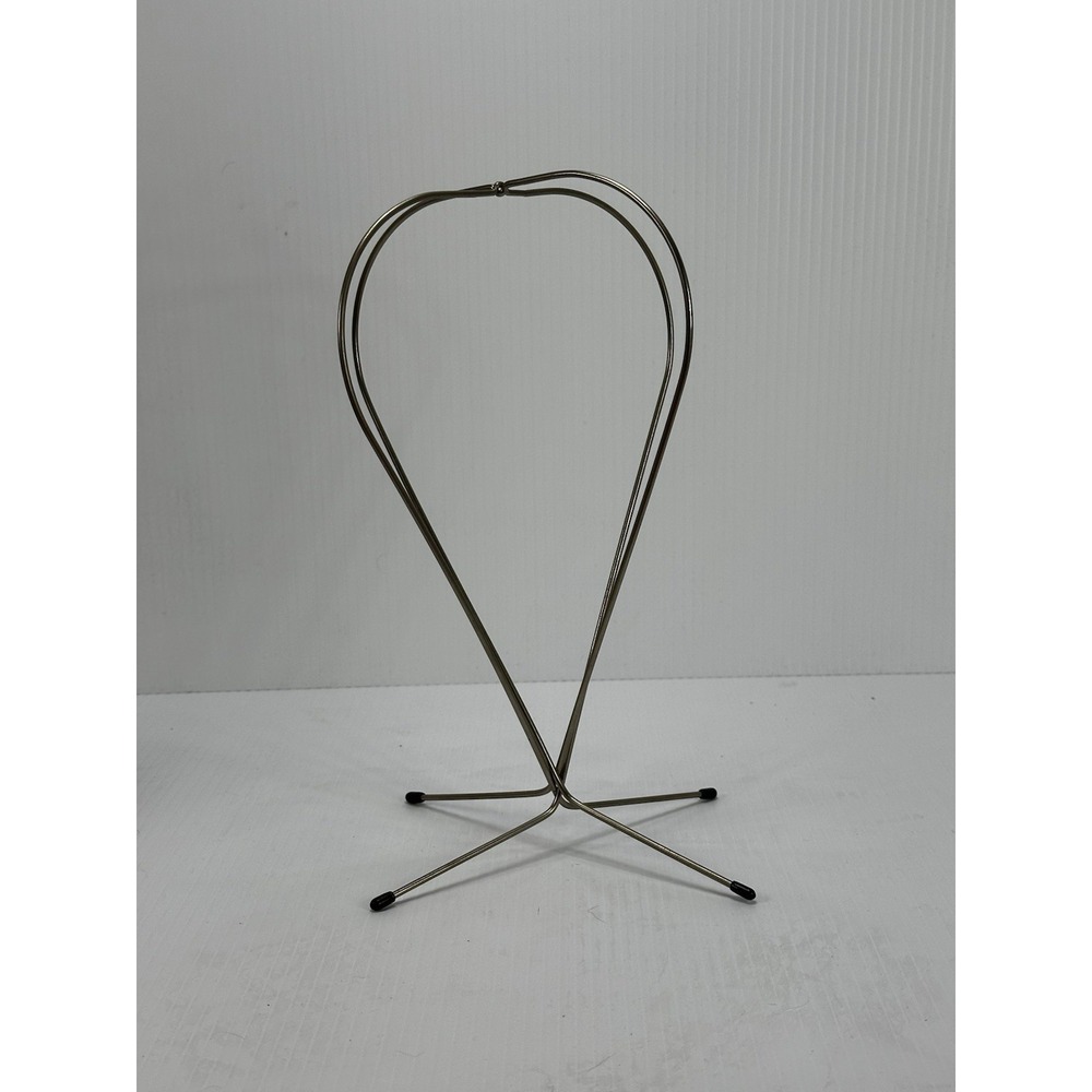 Vintage Metal Hat Wig Rack Stand Display 12" Mid Century Modern Collapsible